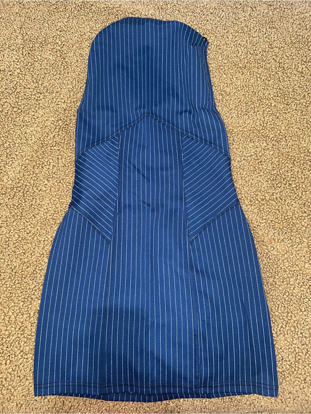 Strapless Navy Pinstripe Bodycon Dress New without tags